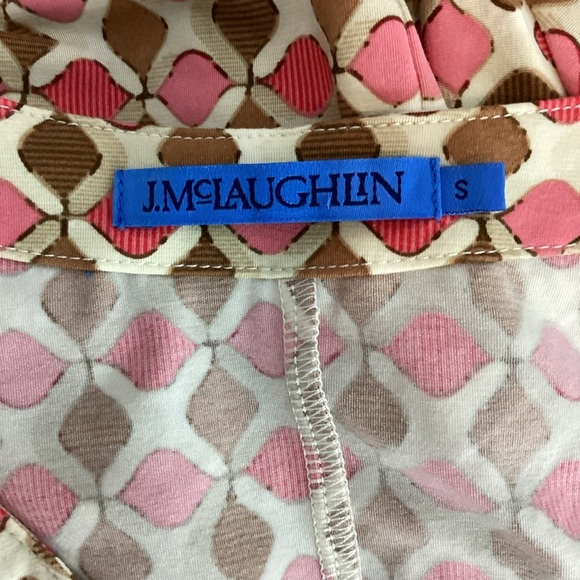 J.McLaughlin Viola Button Front Geometric Print Top Size Small - Picture 6 of 7
